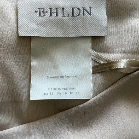 Anthropologie BHLDN Dylan One-Shoulder Satin Formal Cocktail Maxi Dress 12 NWOT - Picture 11 of 16